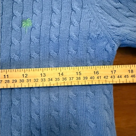 Blue Cable Knit Sweater - Picture 6 of 7